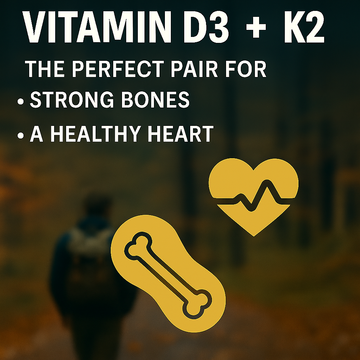 Vitamin D3 and K2 perfect pair for strong bones and heathy heart